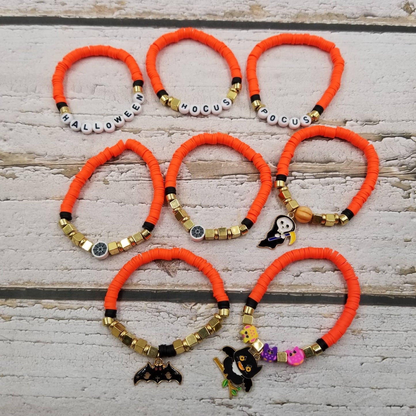 Electrifying Orange Halloween Bracelet Stack