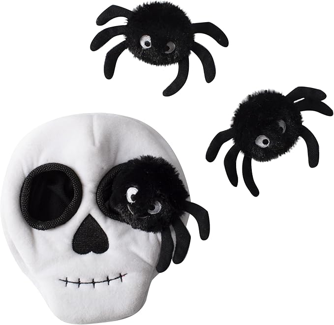 Hide And Seek Spiders In Skull Dog Toy