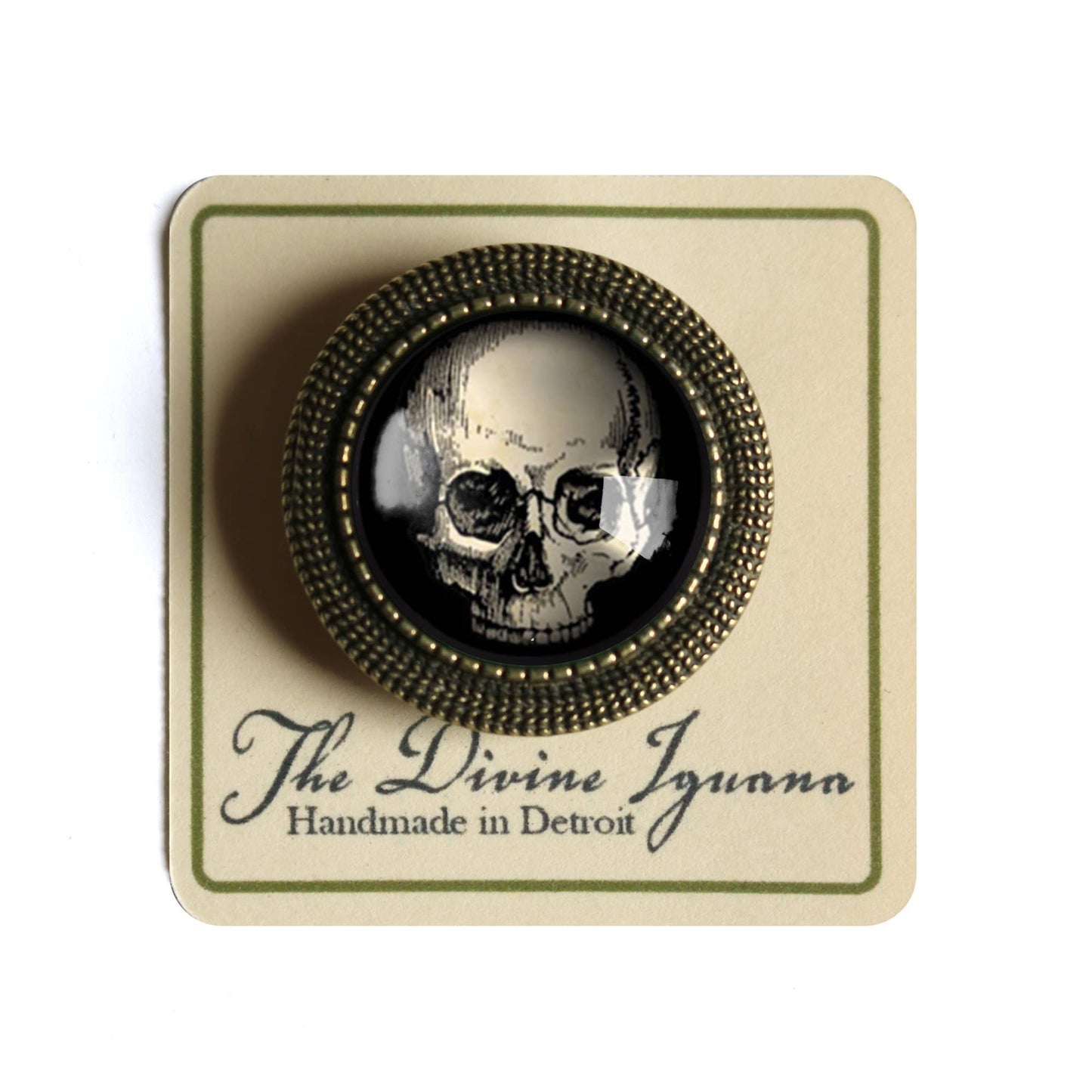 Human Skull Brooch