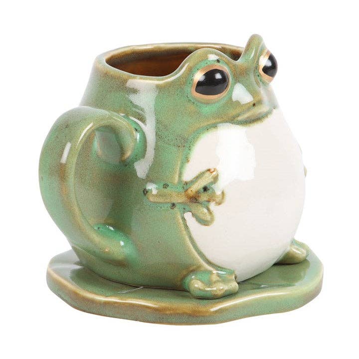 Frog Mug With Lily Pad Saucer