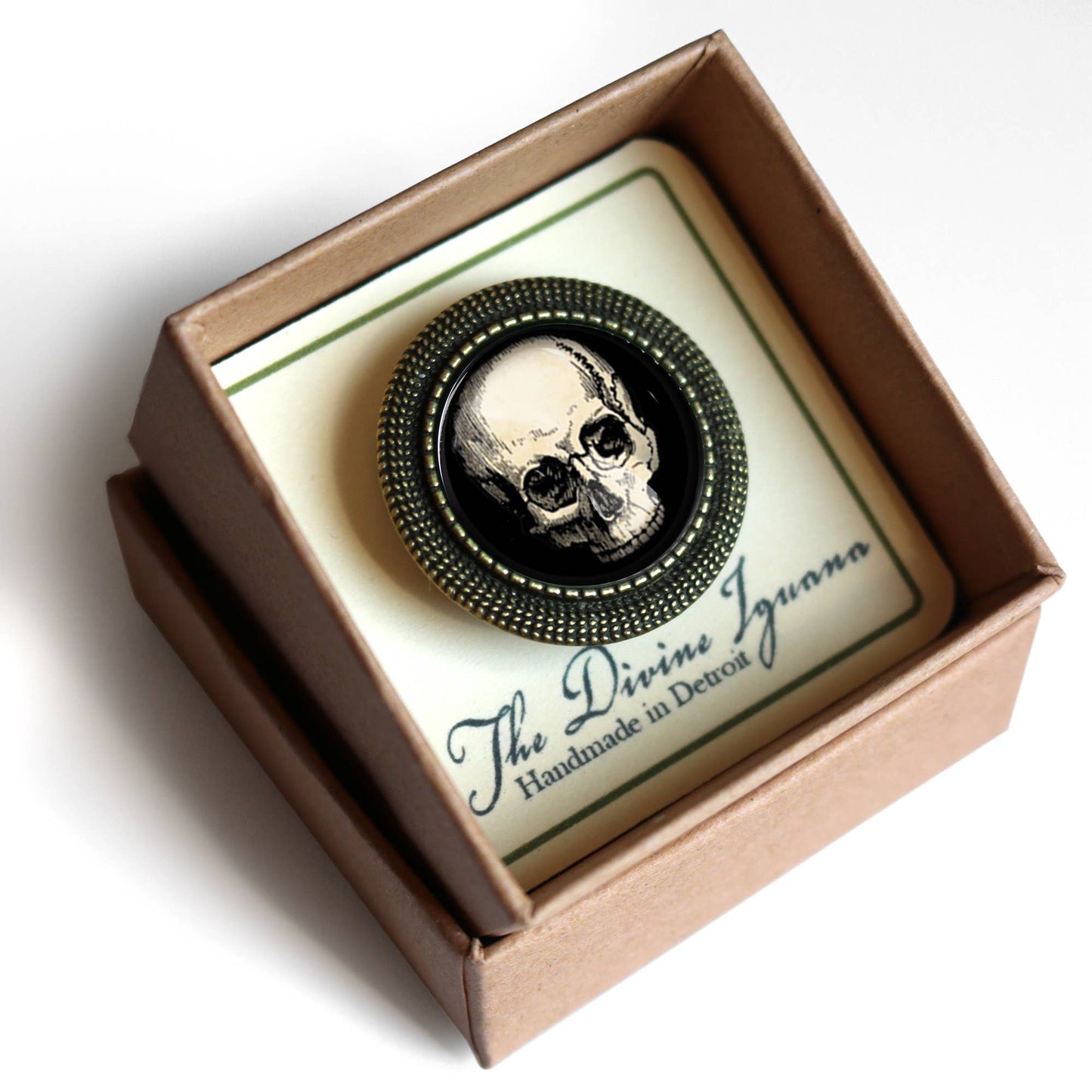 Human Skull Brooch