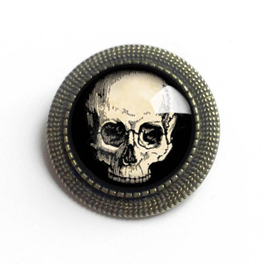 Human Skull Brooch