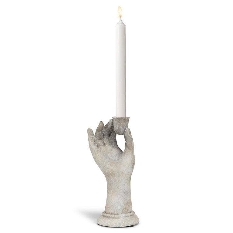 Tall Victorian Hand Taper Candle Holder-9"H