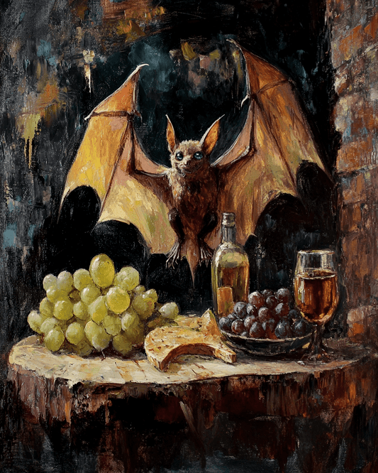 Vintage Spread Wing Bat Still Life Print